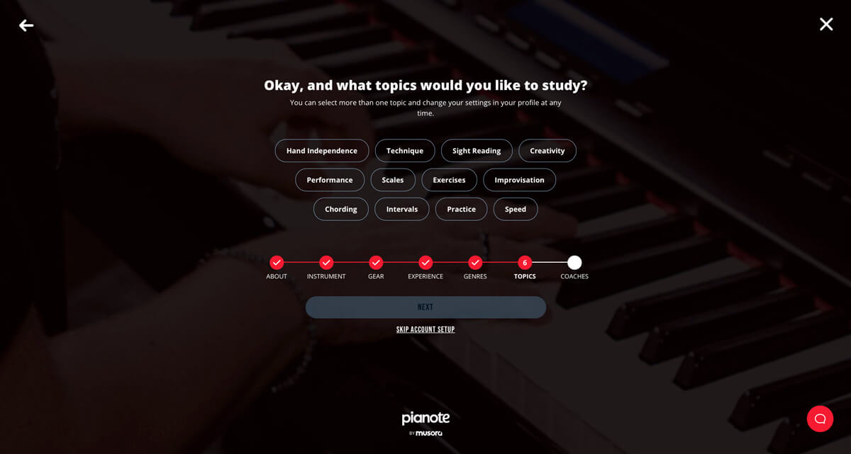 getting started with Pianote