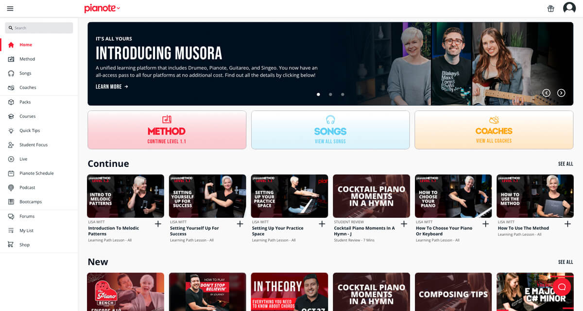 Pianote desktop interface