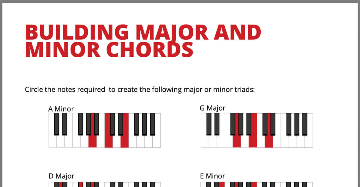 Pianote major and minor chords
