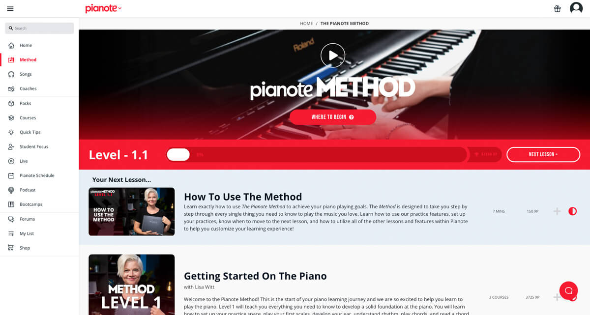 Pianote Method home page