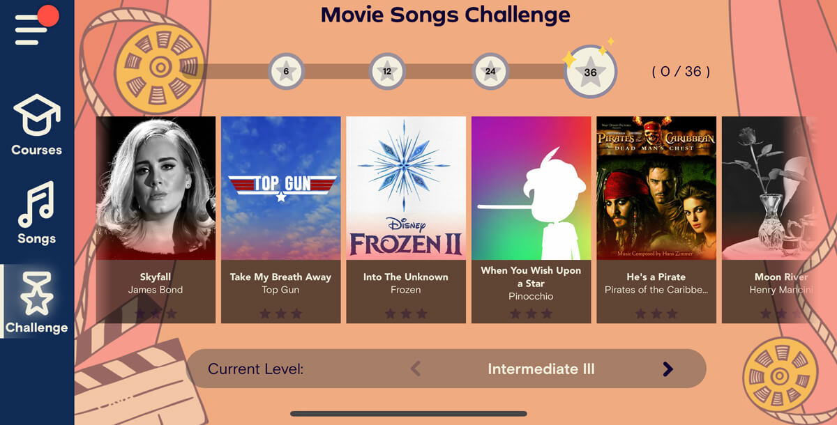 Simply Piano song selection