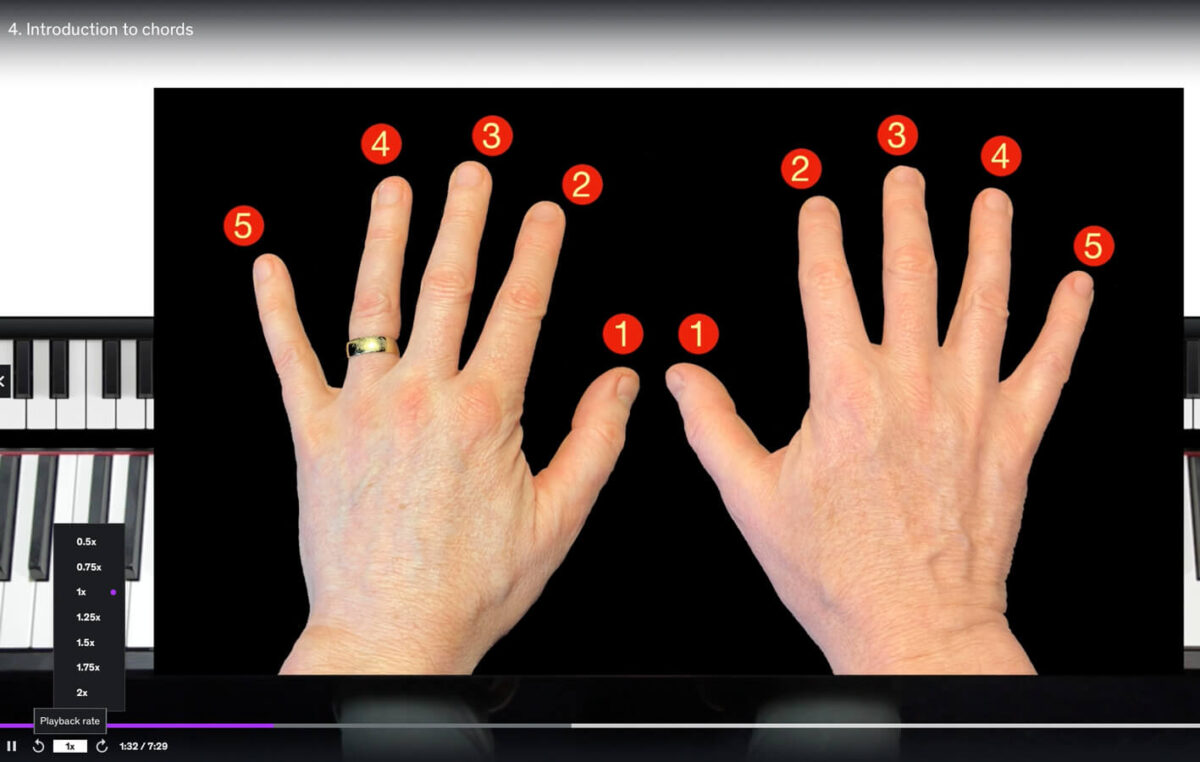 Pianoforall changing playback speed