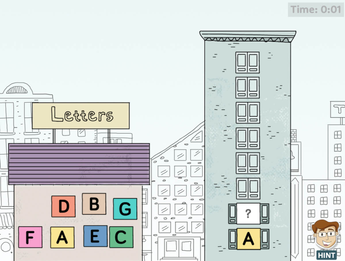 Hoffman Academy Alphabet Towers game