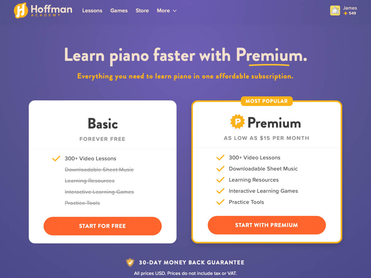 Hoffman Academy pricing