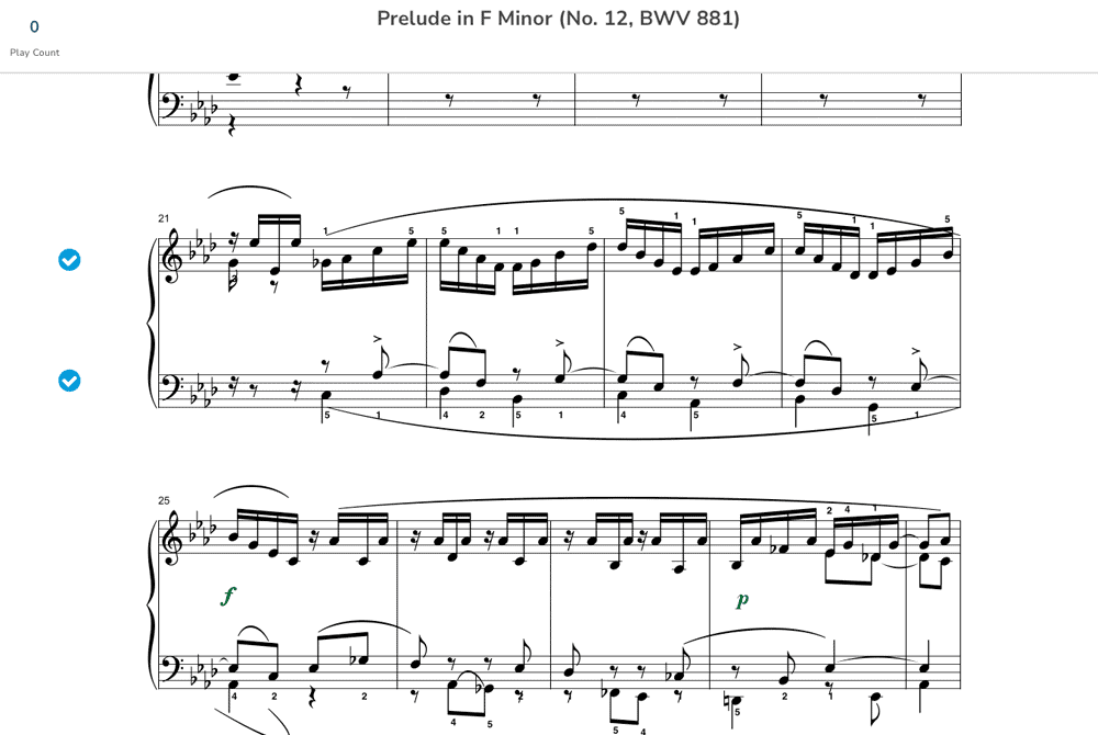 Piano Marvel - Bach Prelude arrangement