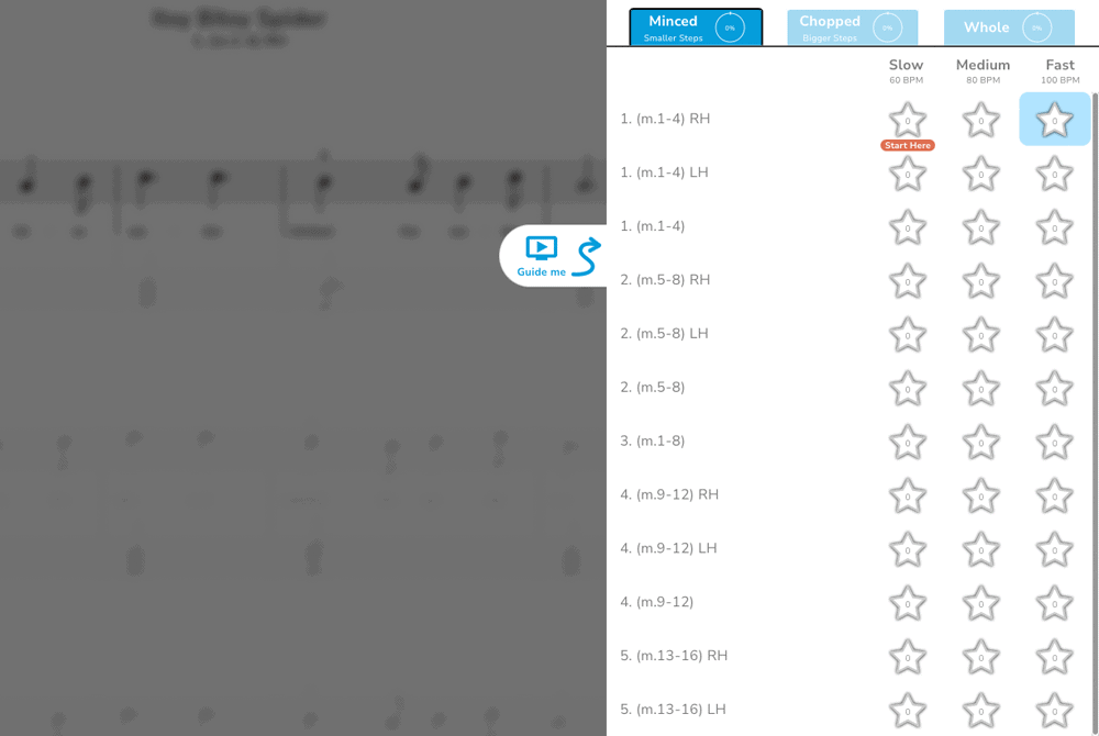 Piano Marvel - learning path section