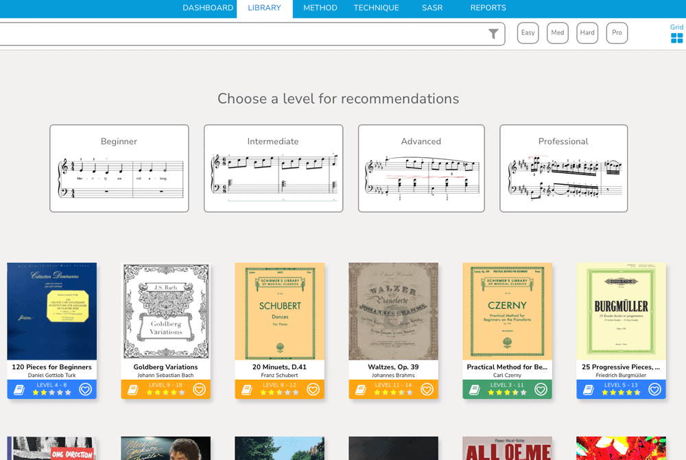 Piano Marvel - Music Library