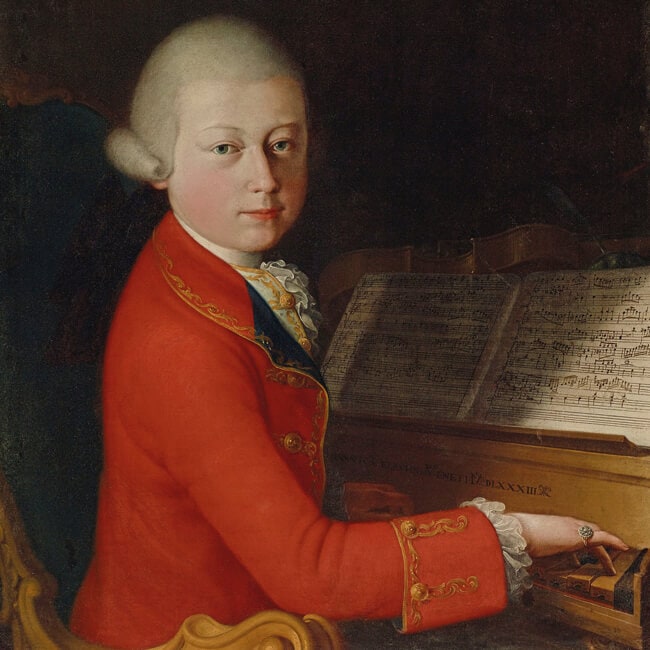 portrait of young Wolfgang Amadeus Mozart