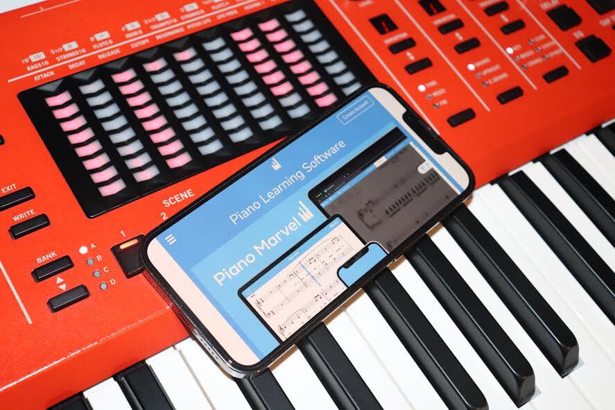 testing the Piano Marvel piano learning software