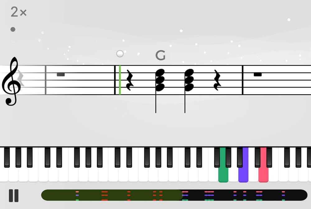 Yousician Piano lesson interface