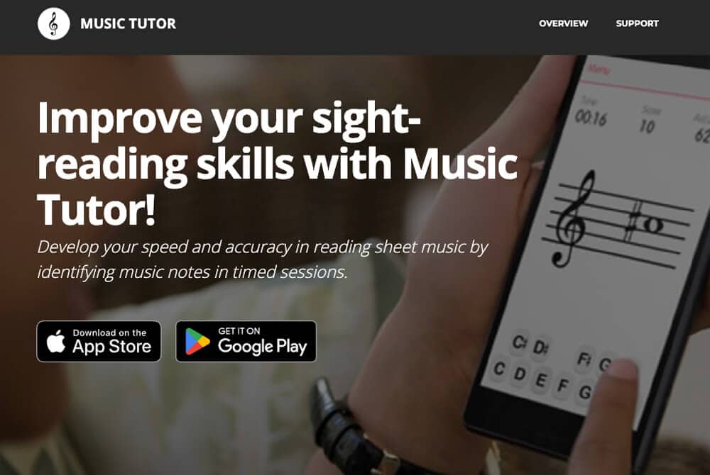 Music Tutor sight-reading app screenshot
