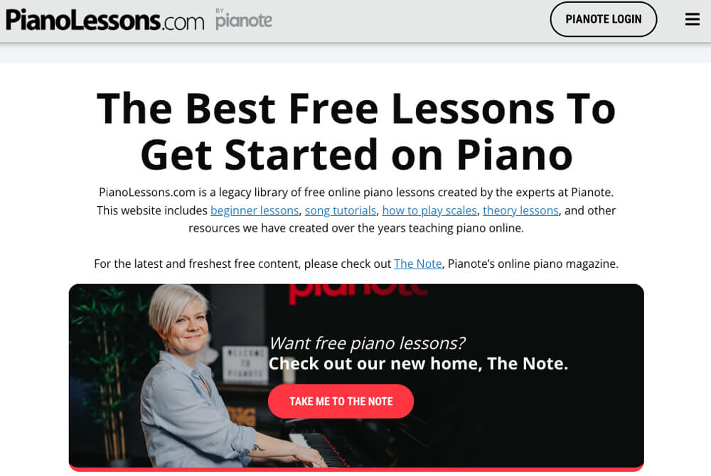 Pianolessons.com screenshot