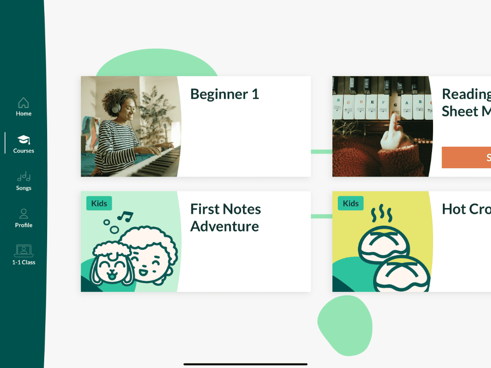 Skoove app interface
